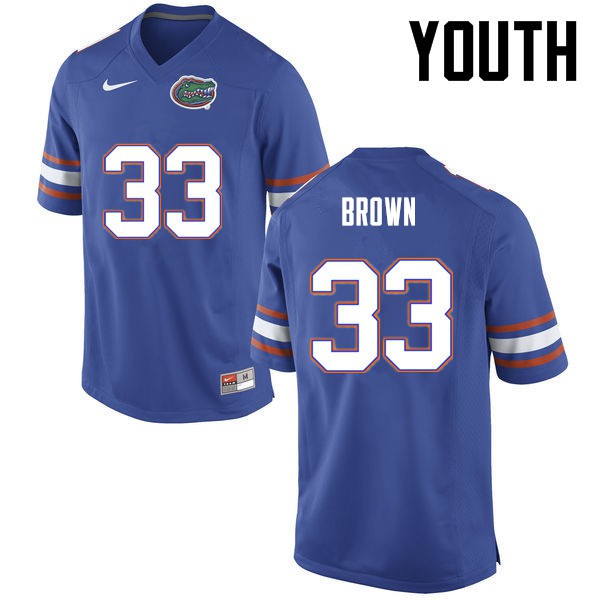 Florida Gators Youth #33 Mack Brown College Football Blue